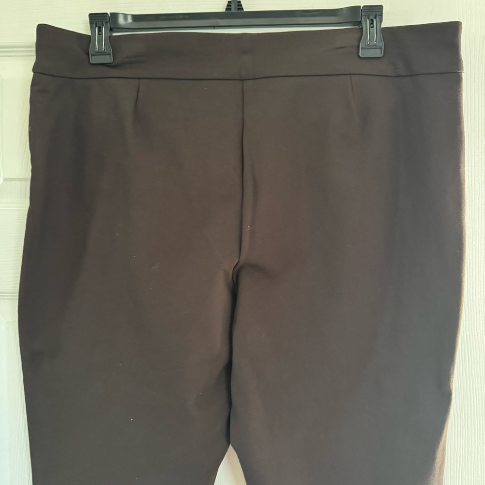Anne Klein 🫐 Dark Brown Ponte Knit Ankle Pants - Picture 5 of 12